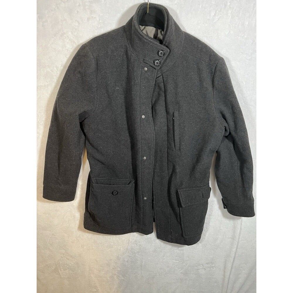 Covington Jacket Mens L Gray Full Zip Coat Wool Blend Lined Luxury Classic